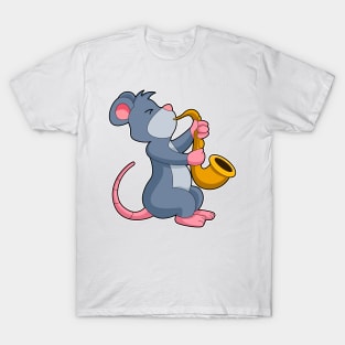 Rat at Music with Saxophone T-Shirt